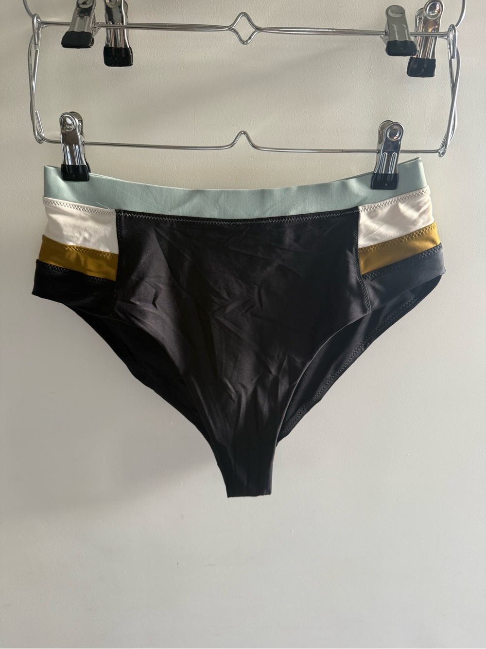 Prana Black Bikini Bottoms with Mint, Gold, and Cream New Missed  Return Window